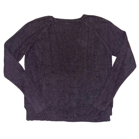 Barefoot Dreams CozyChic Lite Raglan Pullover Sweater M Style 914 Gray Pocket - Picture 5 of 7